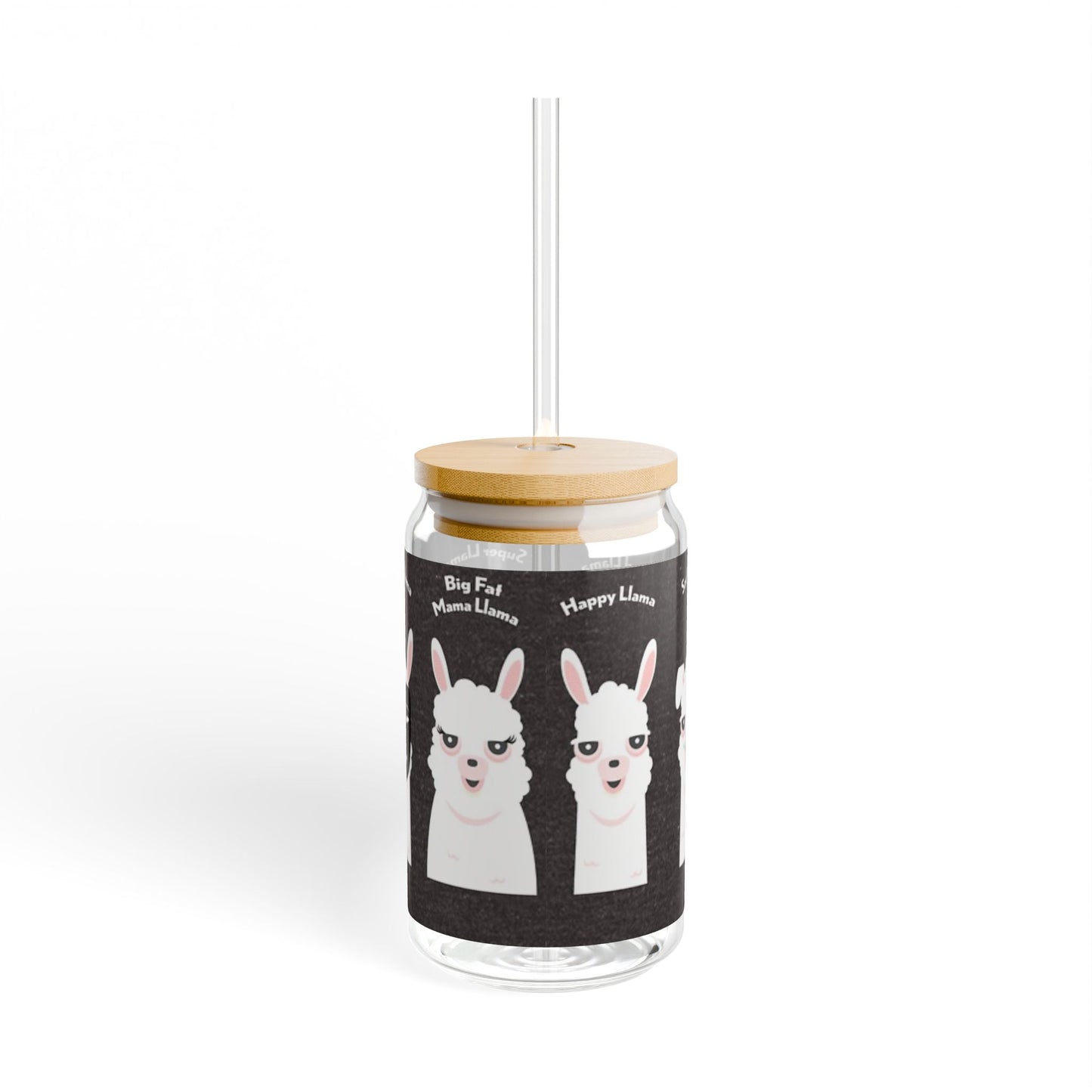 Llama Sipper Glass, 16oz