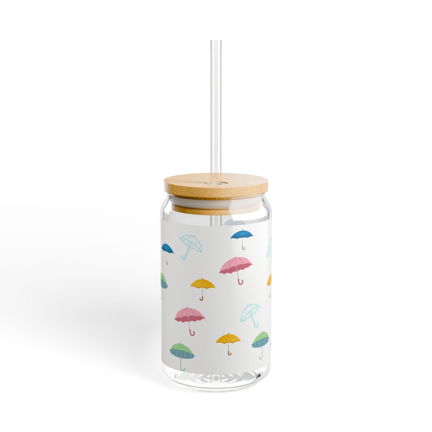 Umbrellas Sipper Glass, 16oz