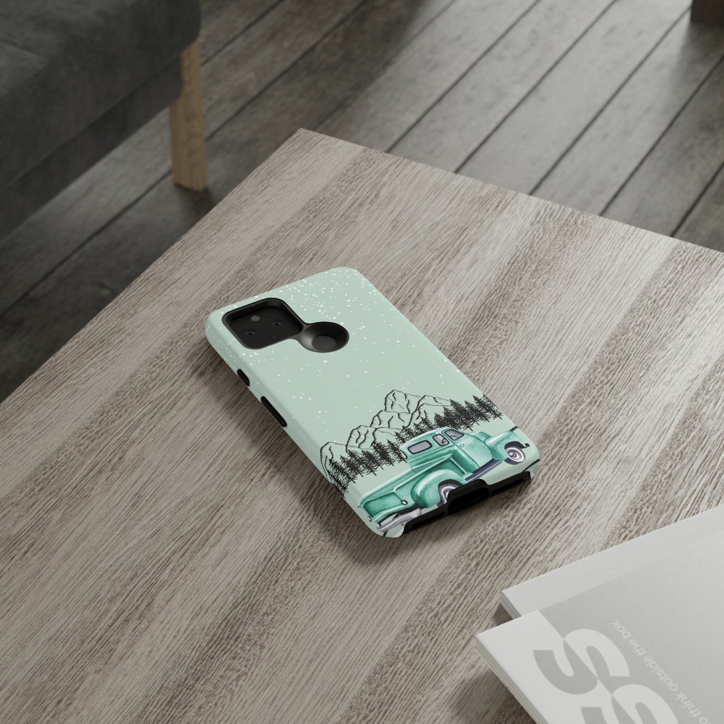 Green Truck with Winter Scenery- Tough Case