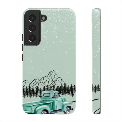 Green Truck with Winter Scenery- Tough Case
