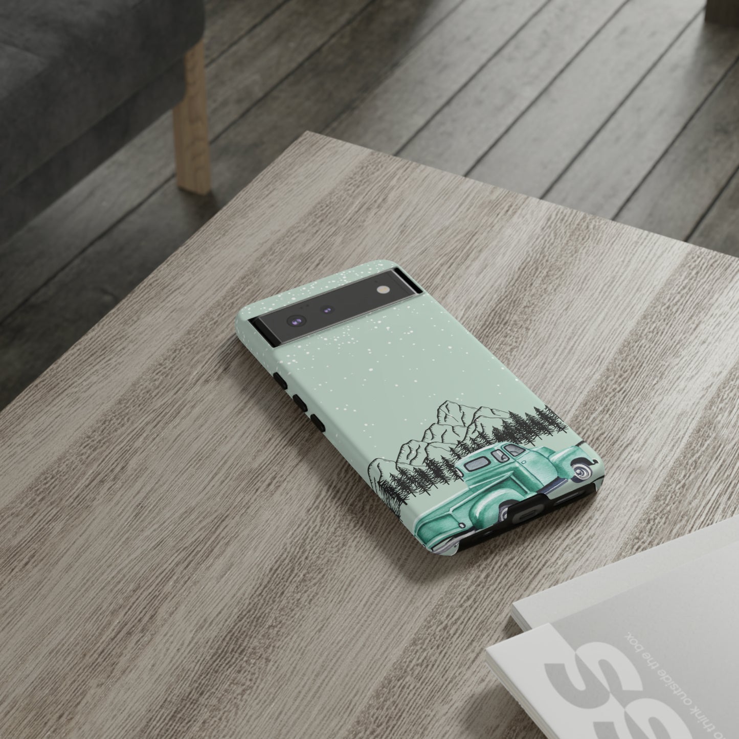 Green Truck with Winter Scenery- Tough Case