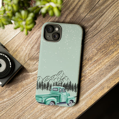 Green Truck with Winter Scenery- Tough Case