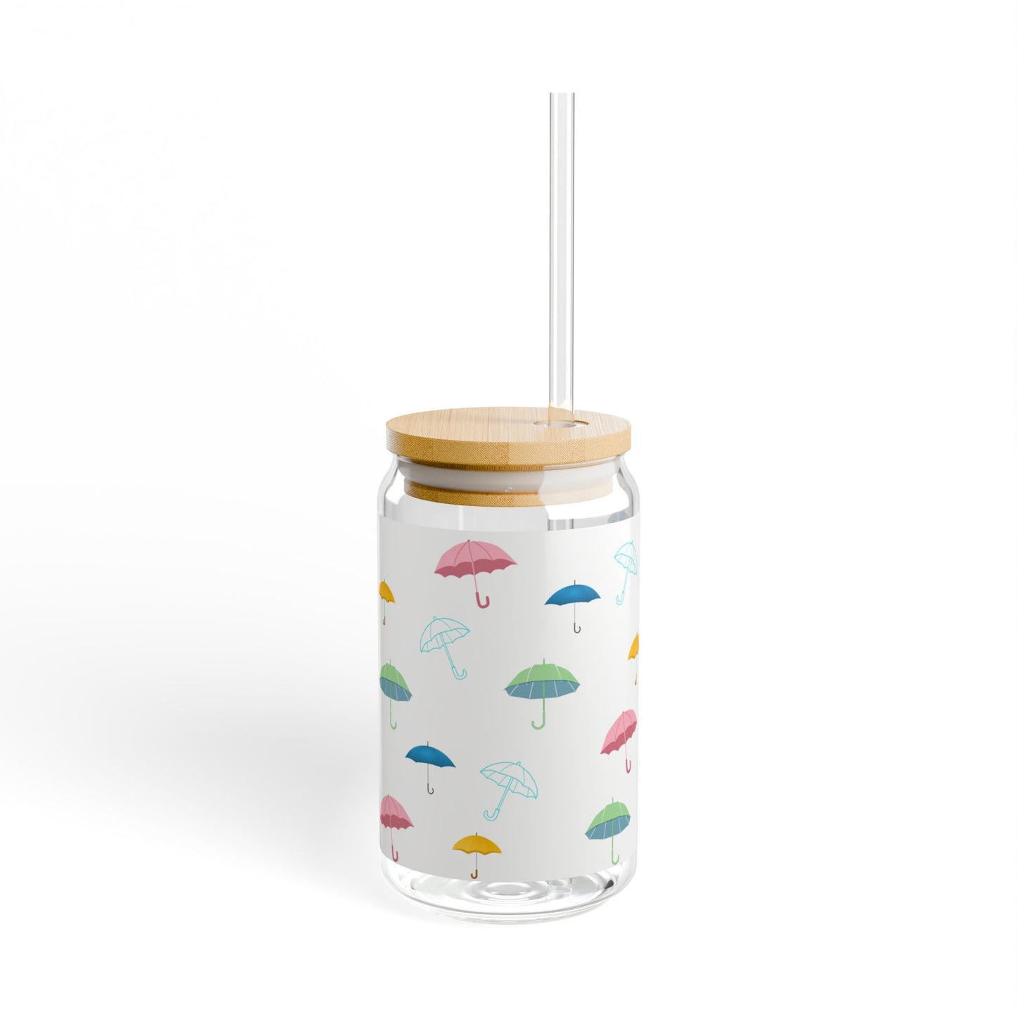 Umbrellas Sipper Glass, 16oz