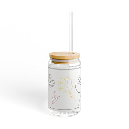 Lady in the Flowers Sipper Glass, 16oz