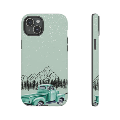 Green Truck with Winter Scenery- Tough Case