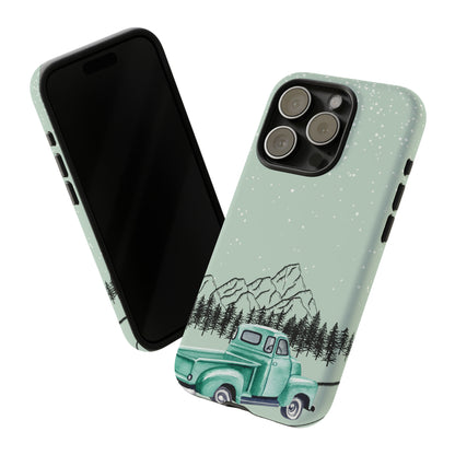 Green Truck with Winter Scenery- Tough Case