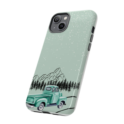 Green Truck with Winter Scenery- Tough Case