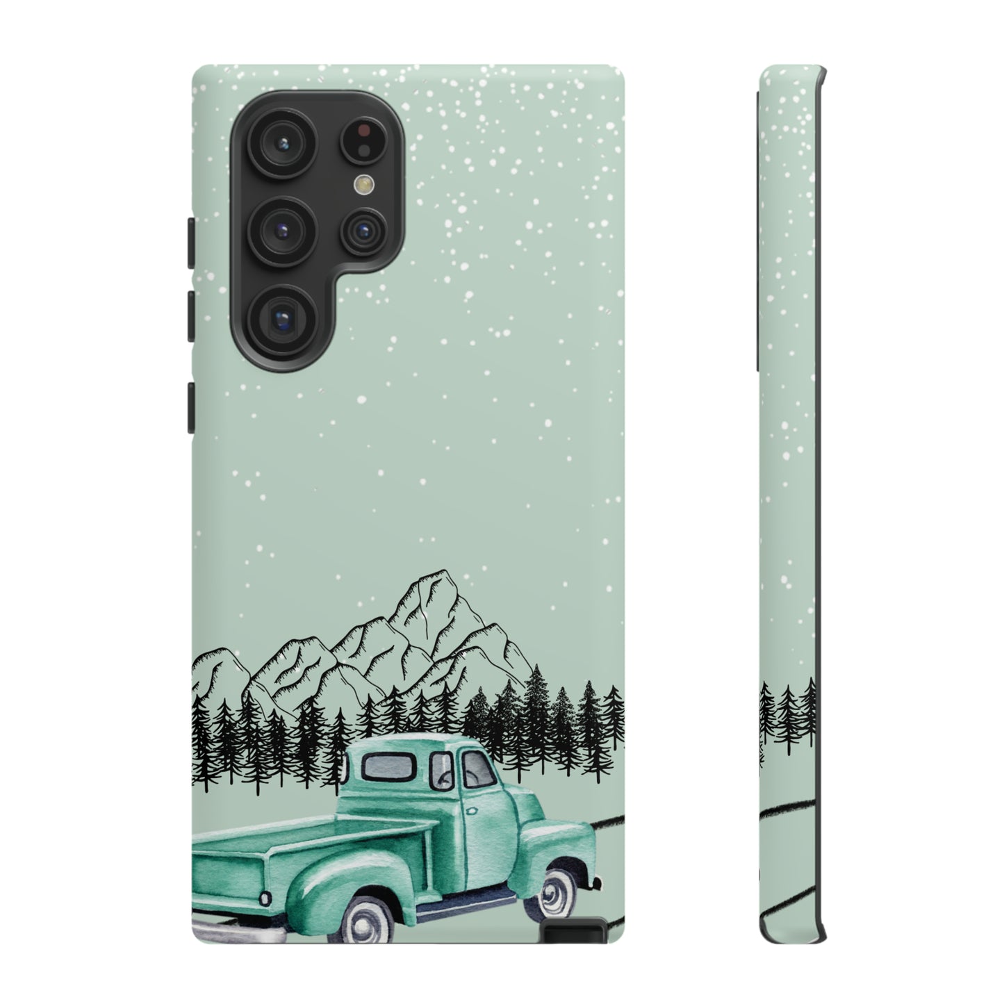 Green Truck with Winter Scenery- Tough Case