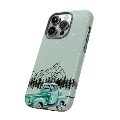 Green Truck with Winter Scenery- Tough Case