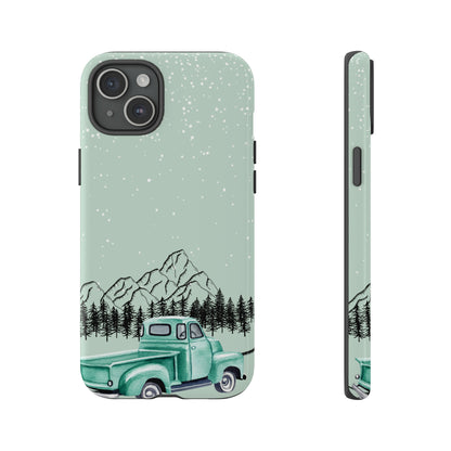 Green Truck with Winter Scenery- Tough Case
