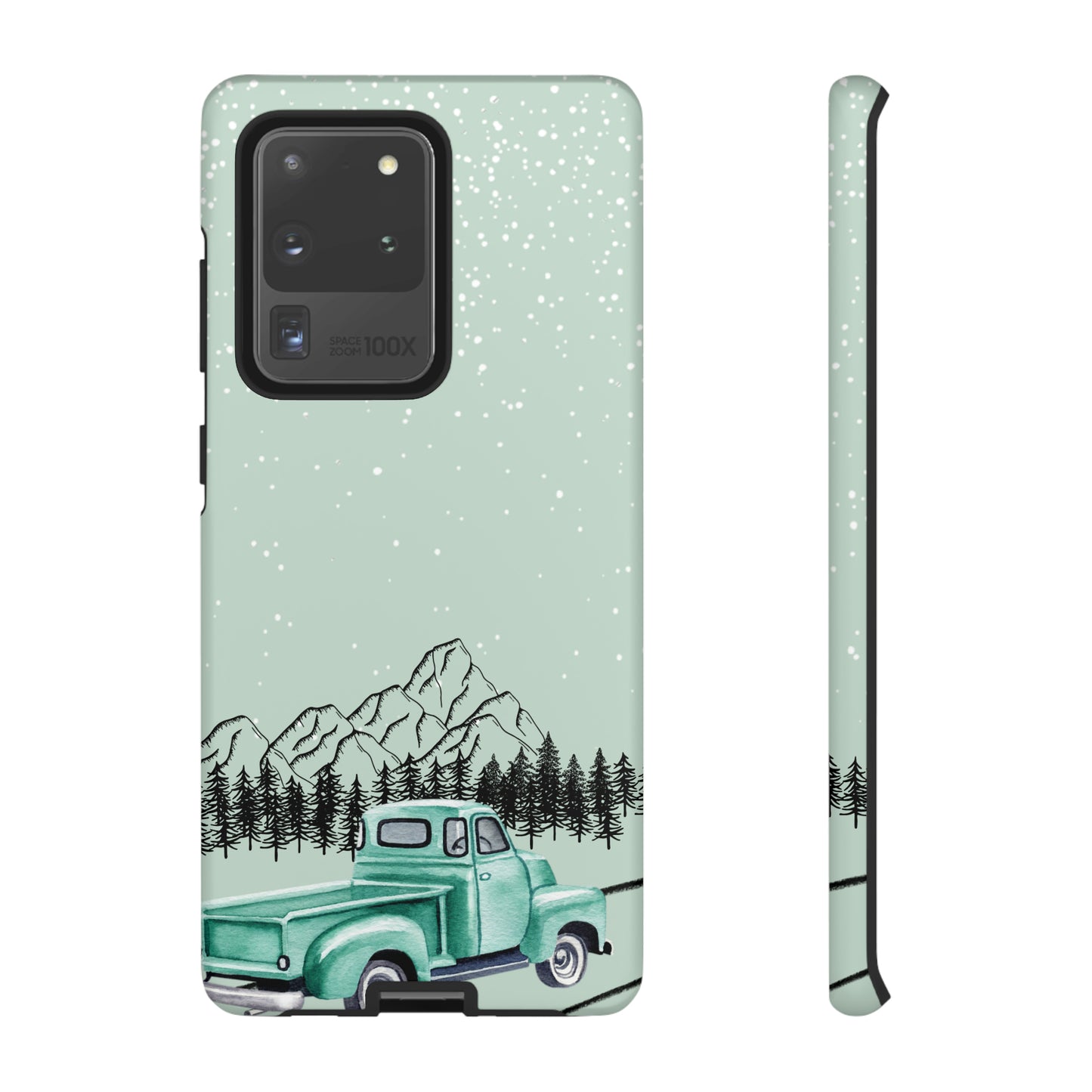 Green Truck with Winter Scenery- Tough Case