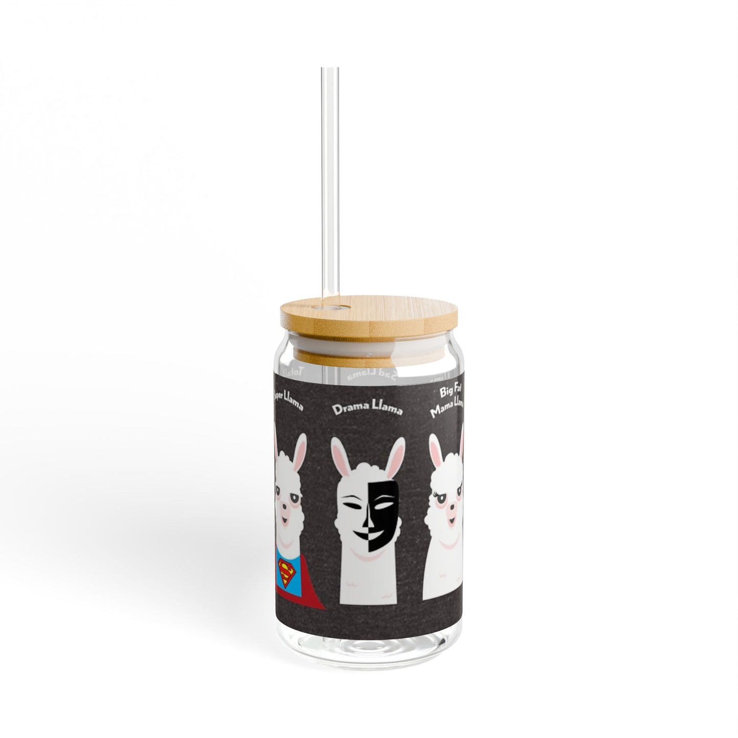 Llama Sipper Glass, 16oz