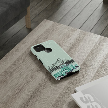 Green Truck with Winter Scenery- Tough Case