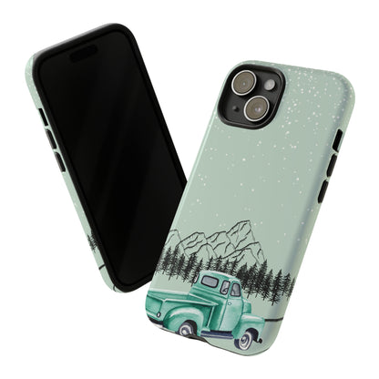Green Truck with Winter Scenery- Tough Case