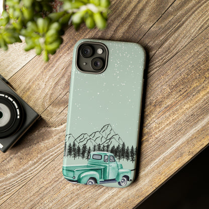 Green Truck with Winter Scenery- Tough Case