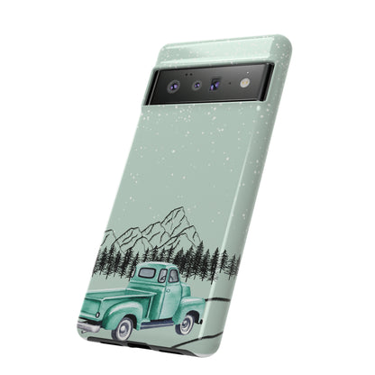Green Truck with Winter Scenery- Tough Case