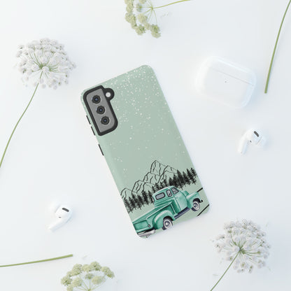 Green Truck with Winter Scenery- Tough Case