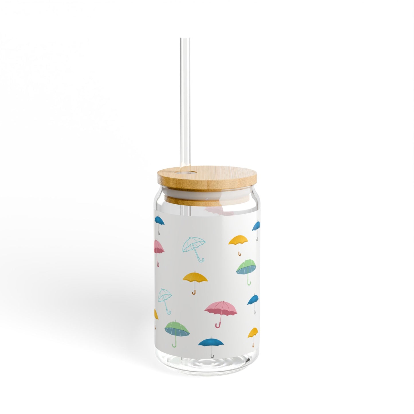 Umbrellas Sipper Glass, 16oz