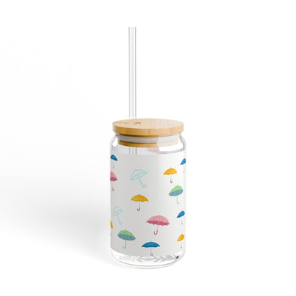 Umbrellas Sipper Glass, 16oz