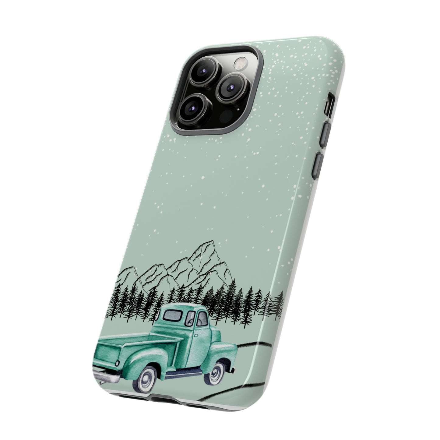 Green Truck with Winter Scenery- Tough Case