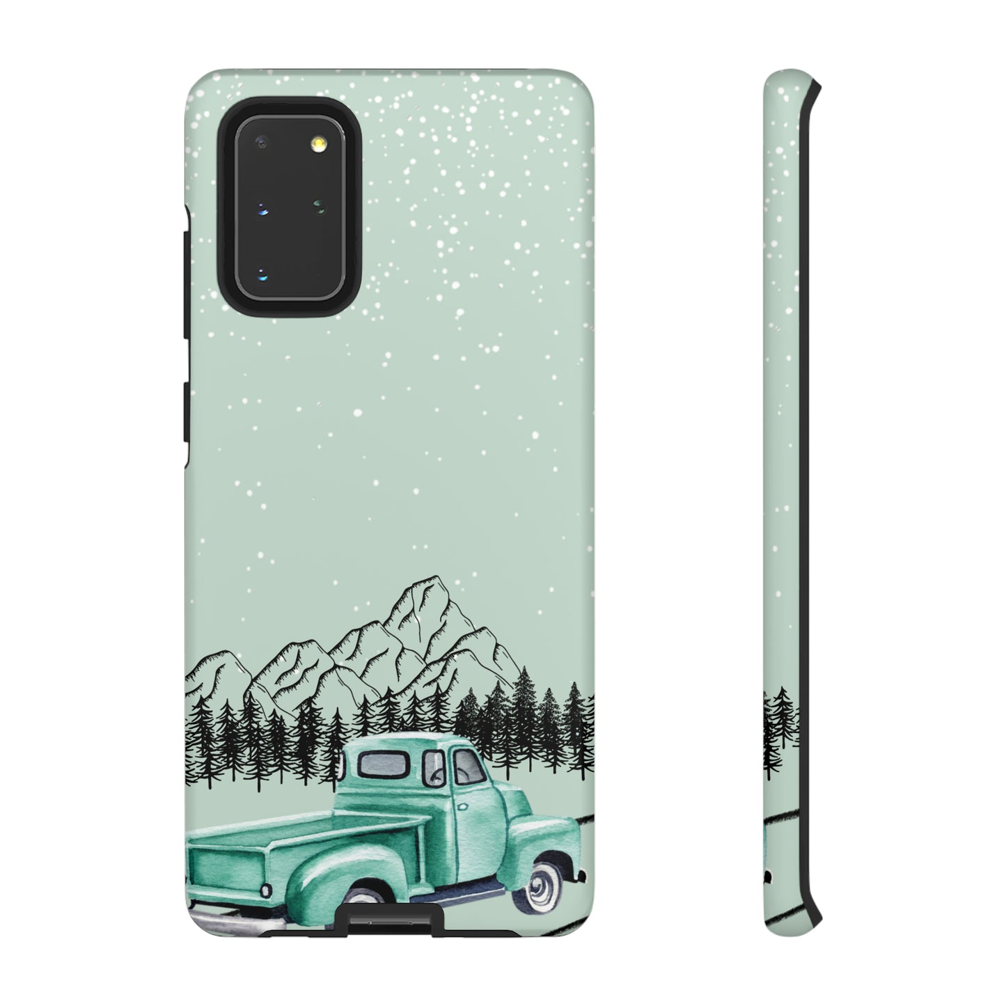 Green Truck with Winter Scenery- Tough Case