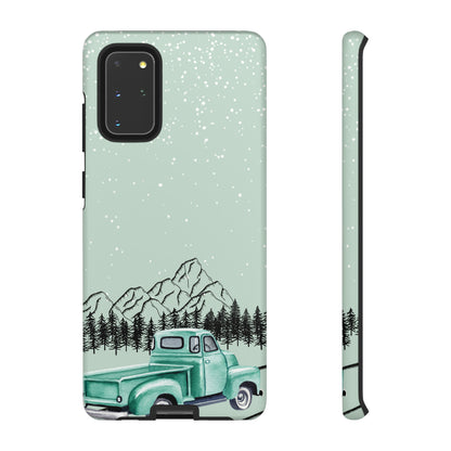 Green Truck with Winter Scenery- Tough Case