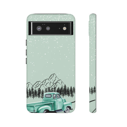 Green Truck with Winter Scenery- Tough Case