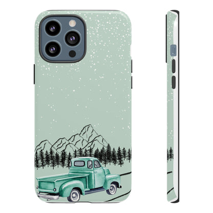 Green Truck with Winter Scenery- Tough Case