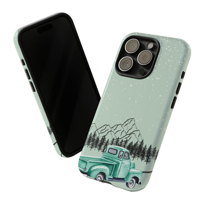Green Truck with Winter Scenery- Tough Case