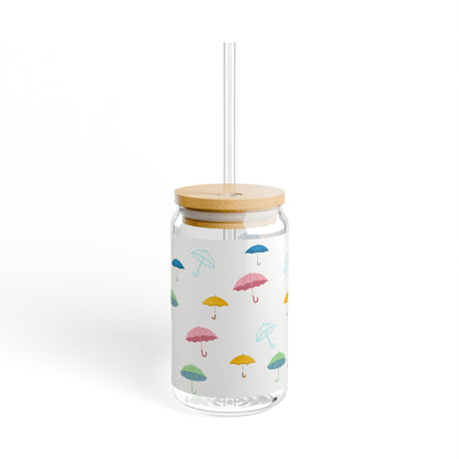 Umbrellas Sipper Glass, 16oz