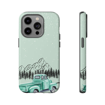 Green Truck with Winter Scenery- Tough Case