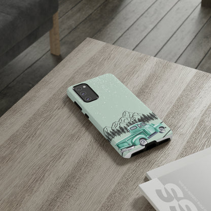 Green Truck with Winter Scenery- Tough Case
