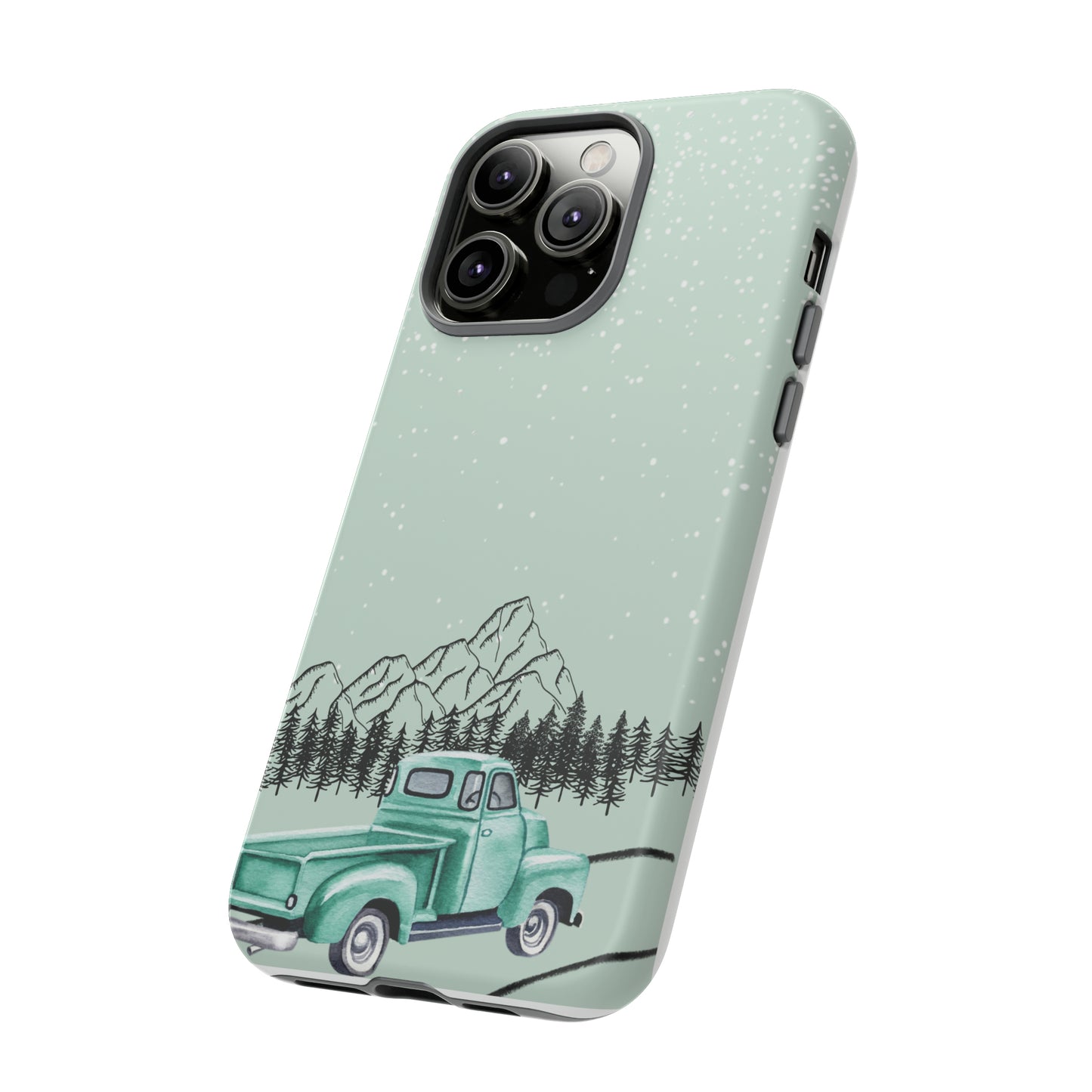 Green Truck with Winter Scenery- Tough Case