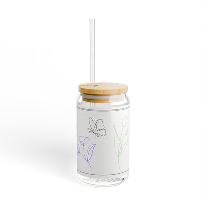 Lady in the Flowers Sipper Glass, 16oz