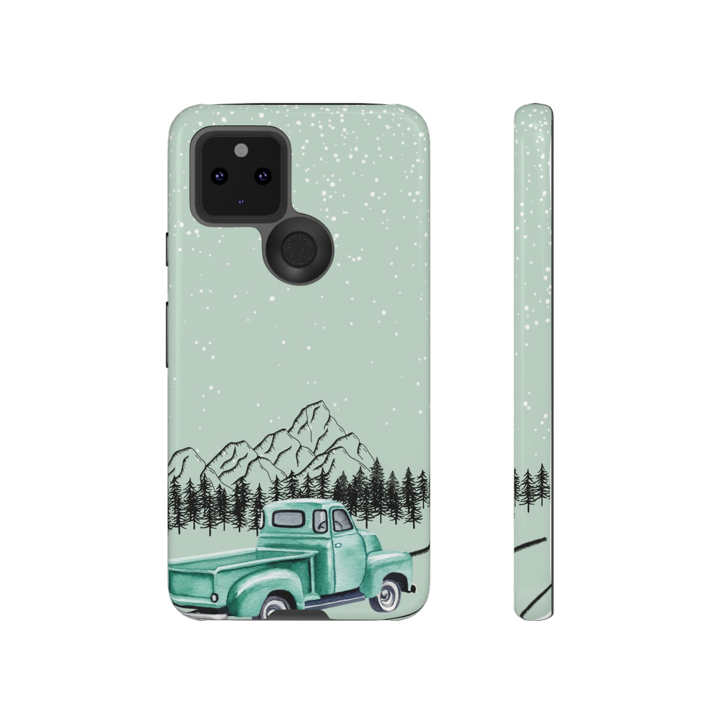 Green Truck with Winter Scenery- Tough Case