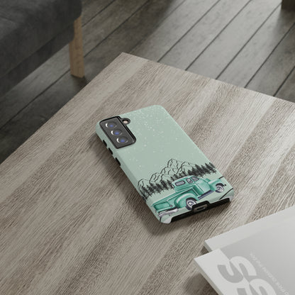 Green Truck with Winter Scenery- Tough Case