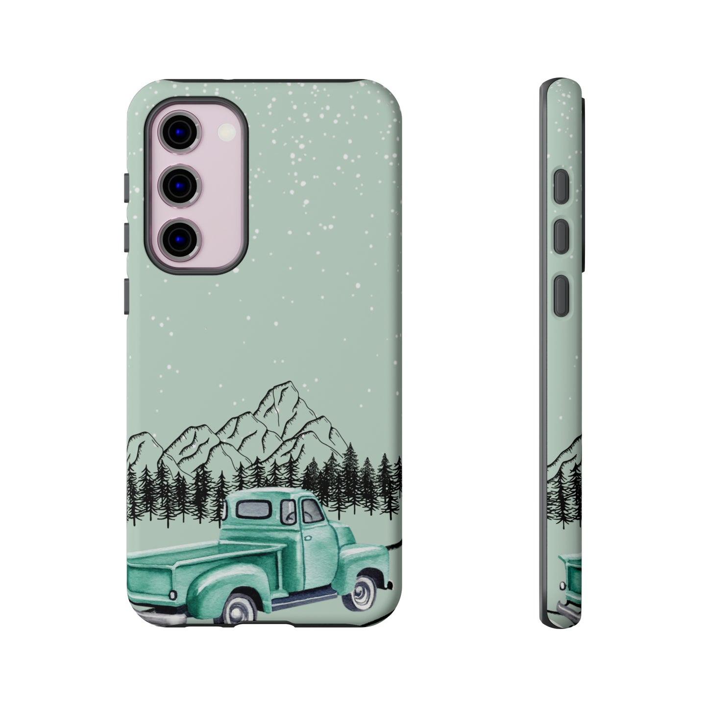 Green Truck with Winter Scenery- Tough Case