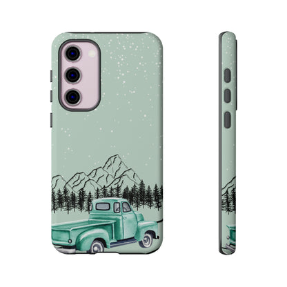 Green Truck with Winter Scenery- Tough Case