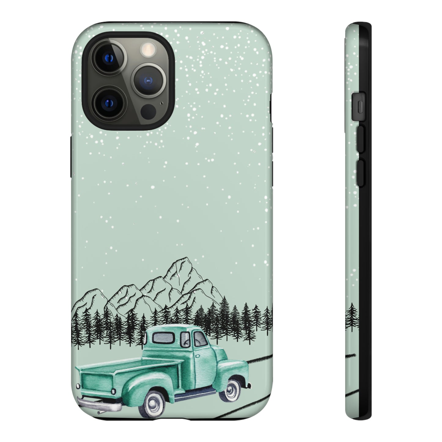 Green Truck with Winter Scenery- Tough Case