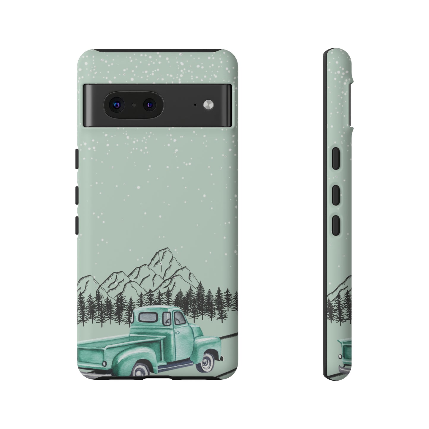 Green Truck with Winter Scenery- Tough Case