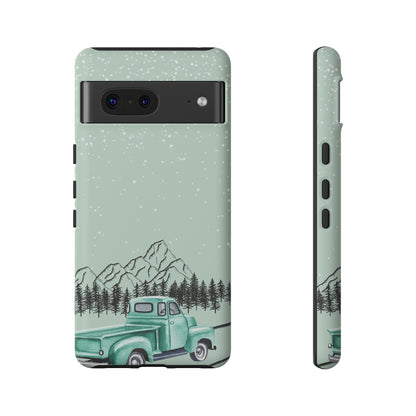 Green Truck with Winter Scenery- Tough Case