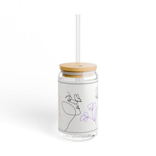 Lady in the Flowers Sipper Glass, 16oz