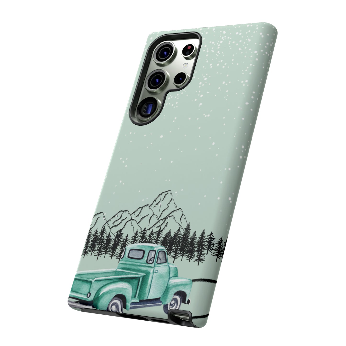 Green Truck with Winter Scenery- Tough Case