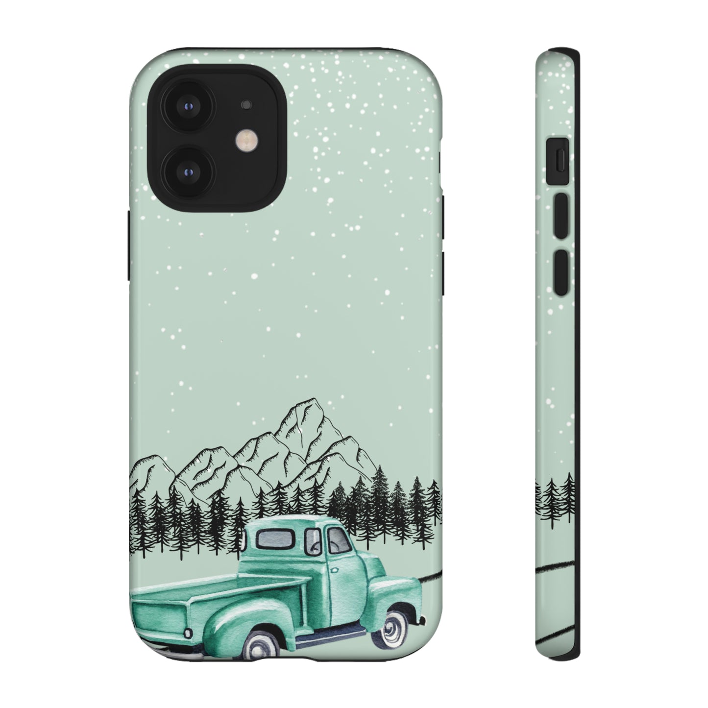 Green Truck with Winter Scenery- Tough Case