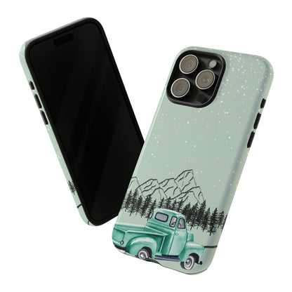 Green Truck with Winter Scenery- Tough Case