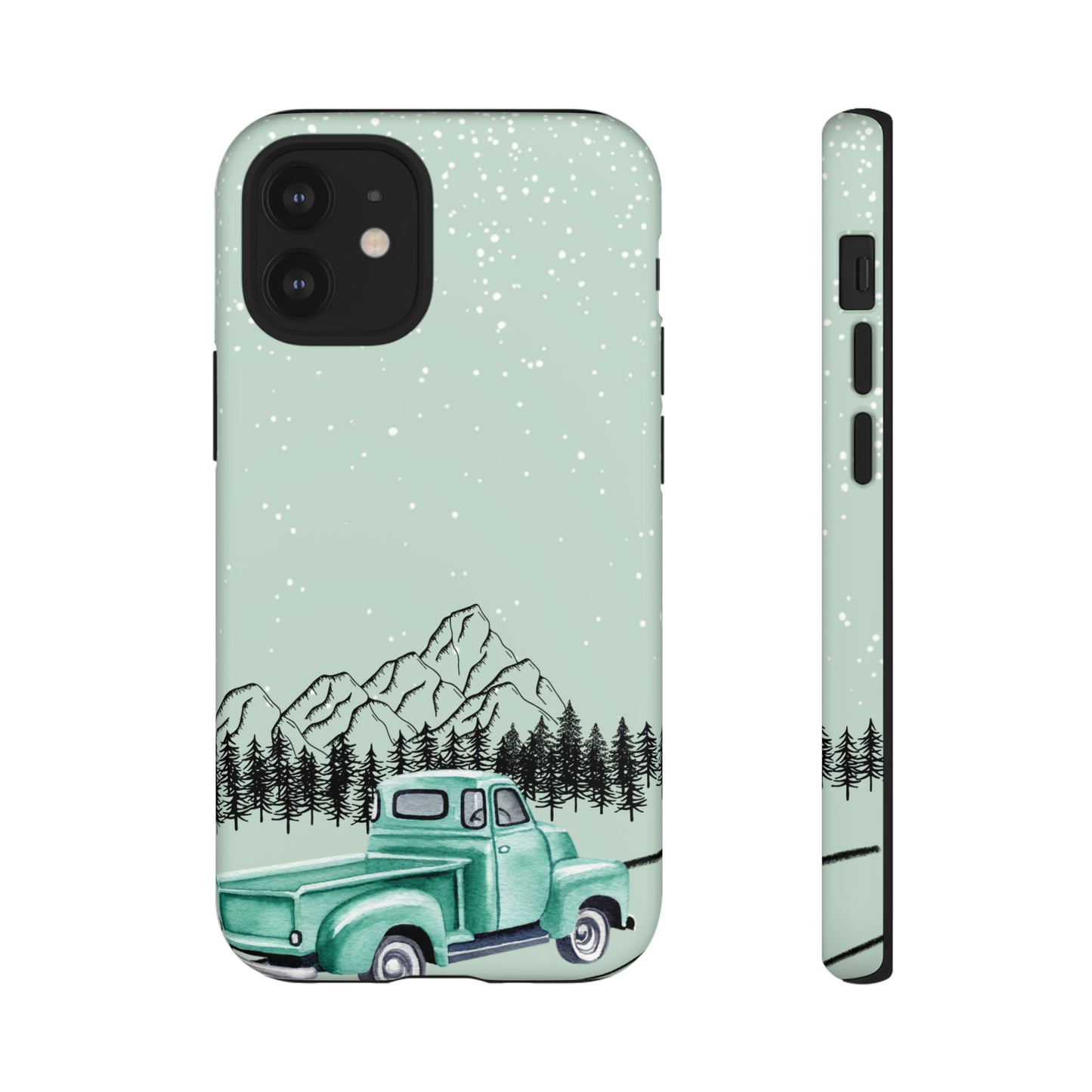 Green Truck with Winter Scenery- Tough Case