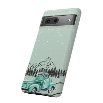 Green Truck with Winter Scenery- Tough Case