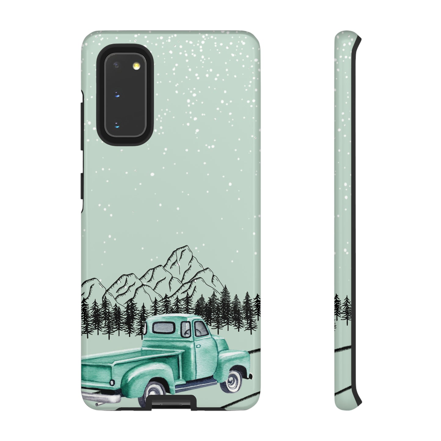 Green Truck with Winter Scenery- Tough Case