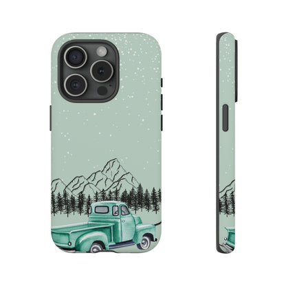 Green Truck with Winter Scenery- Tough Case