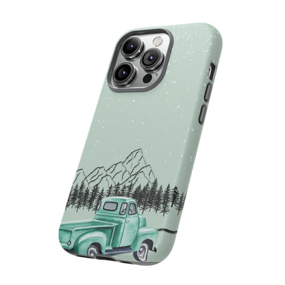 Green Truck with Winter Scenery- Tough Case